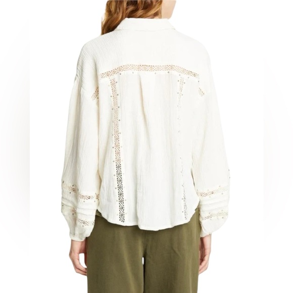 Free People Summer Stars Button Down Top - Size M - Picture 2 of 6